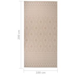 Berkfield Home Outdoor Flatweave Rug 100x200 cm Brown Stripes - Size: Medium - thumbnail 6
