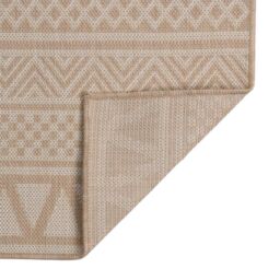 Berkfield Home Outdoor Flatweave Rug 100x200 cm Brown Stripes - Size: Medium - thumbnail 2