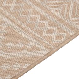 Berkfield Home Outdoor Flatweave Rug 100x200 cm Brown Stripes - Size: Medium - thumbnail 4