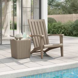 Berkfield Home Garden Adirondack Chair Light Brown Polypropylene - thumbnail 2