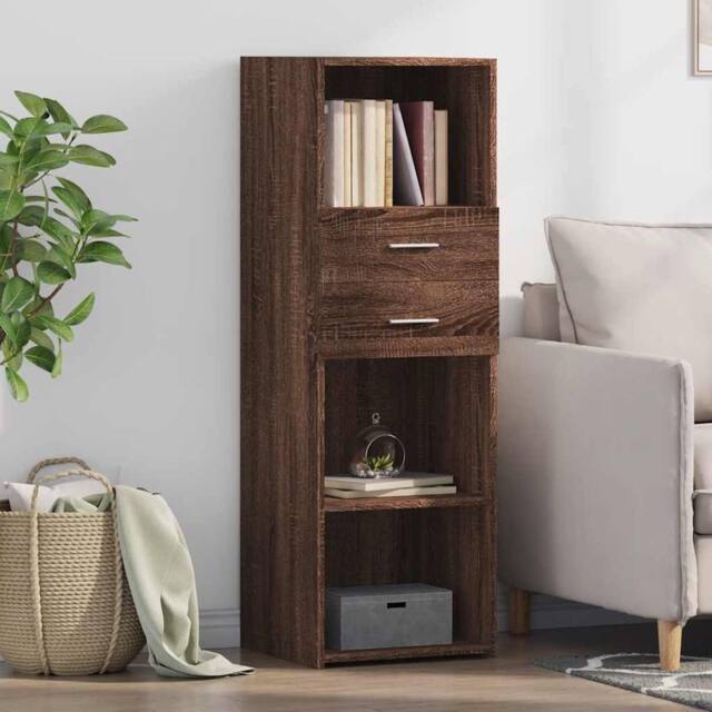 Berkfield Home Highboard Brown Oak 40x42.5x124 cm Engineered Wood - image 1