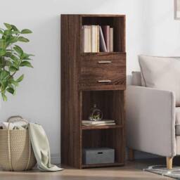 Berkfield Home Highboard Brown Oak 40x42.5x124 cm Engineered Wood - thumbnail 1