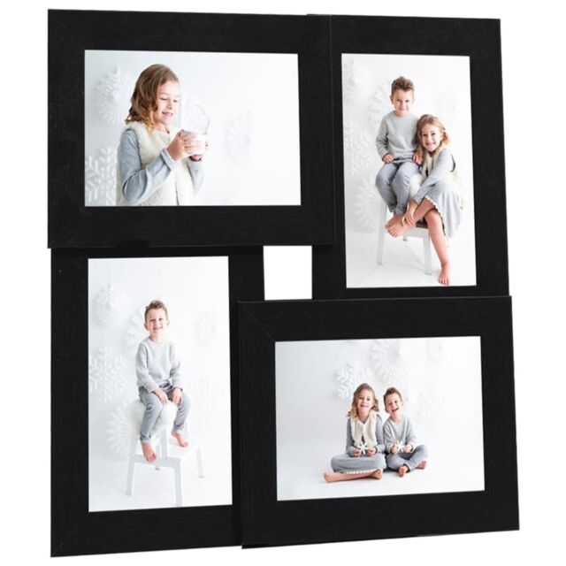 Berkfield Home Collage Photo Frame for 4x(10x15 cm) Picture Black MDF - Size: 10x15 cm - image 1