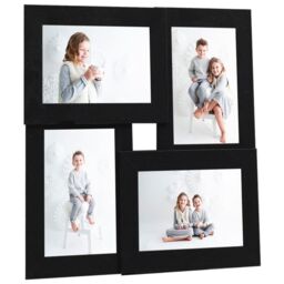 Berkfield Home Collage Photo Frame for 4x(10x15 cm) Picture Black MDF - Size: 10x15 cm