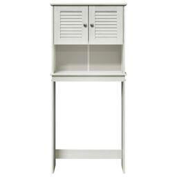 Berkfield Home Washing Machine Cabinet with Shelf with Storage with Door White Solid pine wood - thumbnail 6