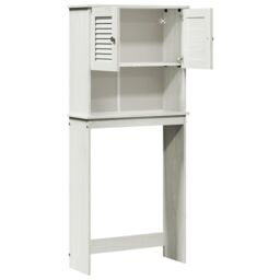 Berkfield Home Washing Machine Cabinet with Shelf with Storage with Door White Solid pine wood - thumbnail 5