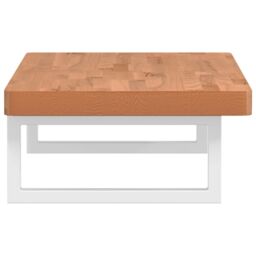 Berkfield Home Basin Shelf Wall Mounted Steel & Solid Wood Beech in Brown - thumbnail 5