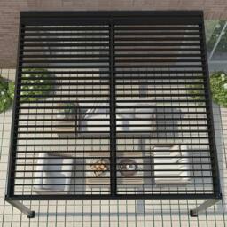 Primrose Living Deluxe Charcoal Wall Mounted Veranda with Louvered Shutter Roof 4m x 3m - thumbnail 3