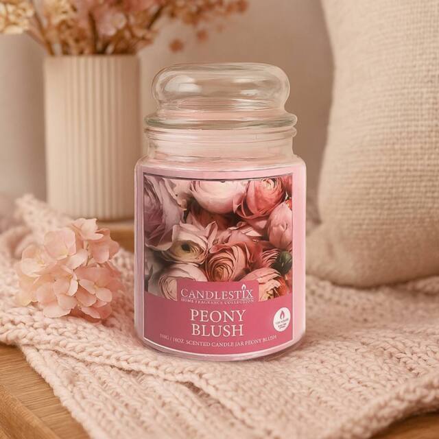 Voltico 18oz Peony Blush Scented Jar Candle - Uplifting Floral Home Fragrance in Pink - image 1