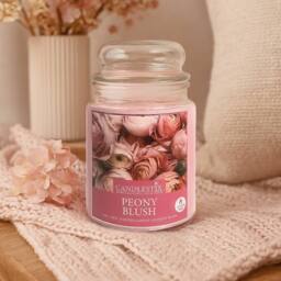 Voltico 18oz Peony Blush Scented Jar Candle - Uplifting Floral Home Fragrance in Pink - thumbnail 1