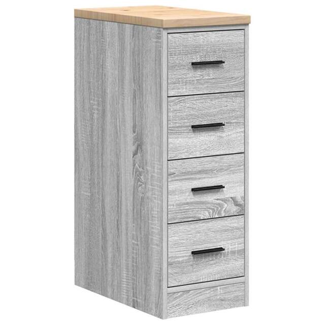 Berkfield Home Garage Storage Cabinet Grey Sonoma 30x51x85 cm Solid Wood Pine - Size: 30 x 51 x 85 cm - image 1