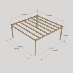 Rutland County Garden Furniture Ltd Box Pergola - Wood - L420 x W480 x H270 cm - Light Green - thumbnail 3