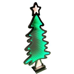 Samuel Alexander 60cm Light up Christmas Tree Infinity Decoration with Green LEDs on Metal Base - thumbnail 4