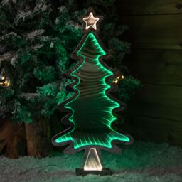 Samuel Alexander 60cm Light up Christmas Tree Infinity Decoration with Green LEDs on Metal Base - thumbnail 7