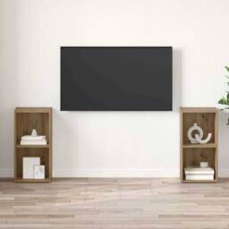 Berkfield Home Decorative with Shelf 2 pcs Artisan oak 72 x 35 x 36.5 cm Enginee in Brown - thumbnail 4