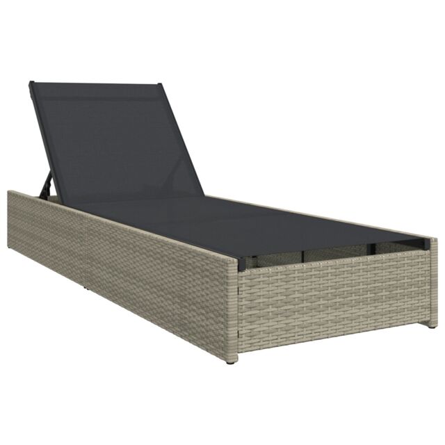 Berkfield Home Sun Lounger Beige 60x200x27 cm Poly Rattan - Size: 60 x 200 x 27 cm