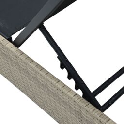 Berkfield Home Sun Lounger Beige 60x200x27 cm Poly Rattan - Size: 60 x 200 x 27 cm - thumbnail 5