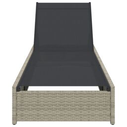Berkfield Home Sun Lounger Beige 60x200x27 cm Poly Rattan - Size: 60 x 200 x 27 cm - thumbnail 3