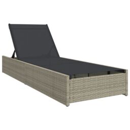 Berkfield Home Sun Lounger Beige 60x200x27 cm Poly Rattan - Size: 60 x 200 x 27 cm - thumbnail 1
