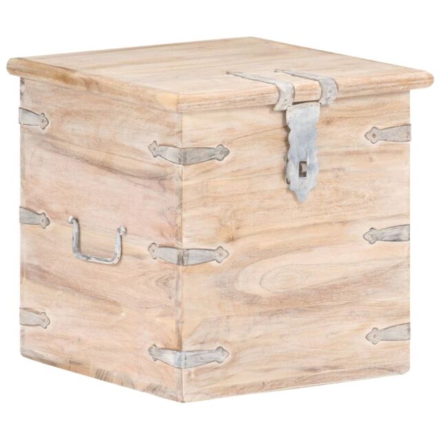Berkfield Home Chest 40x40x40 cm Solid Acacia Wood in Brown - Size: 40 x 40 x 40 cm - image 1