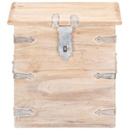 Berkfield Home Chest 40x40x40 cm Solid Acacia Wood in Brown - Size: 40 x 40 x 40 cm - thumbnail 3