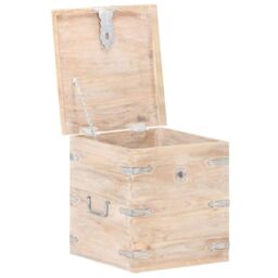 Berkfield Home Chest 40x40x40 cm Solid Acacia Wood in Brown - Size: 40 x 40 x 40 cm - thumbnail 2