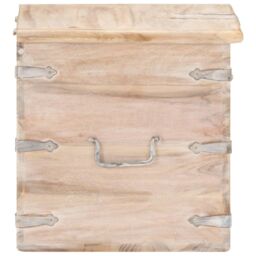 Berkfield Home Chest 40x40x40 cm Solid Acacia Wood in Brown - Size: 40 x 40 x 40 cm - thumbnail 4