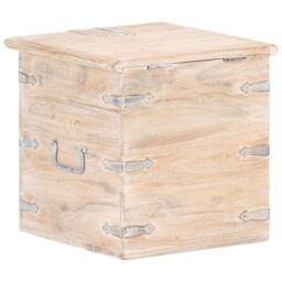 Berkfield Home Chest 40x40x40 cm Solid Acacia Wood in Brown - Size: 40 x 40 x 40 cm - thumbnail 5