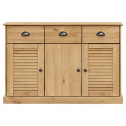 Berkfield Home Sideboard with Drawers VIGO 113x40x75 cm Solid Wood Pine in Brown - Size: 113 x 40 x 75 cm - thumbnail 5