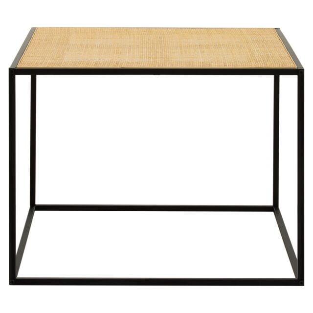Orsina Natural Rattan Top Coffee Table, Black Metal Frame Coffee Table, Versatile Coffee Table for Home, Indoor - image 1