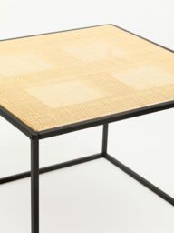 Orsina Natural Rattan Top Coffee Table, Black Metal Frame Coffee Table, Versatile Coffee Table for Home, Indoor - thumbnail 5