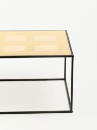 Orsina Natural Rattan Top Coffee Table, Black Metal Frame Coffee Table, Versatile Coffee Table for Home, Indoor - thumbnail 4