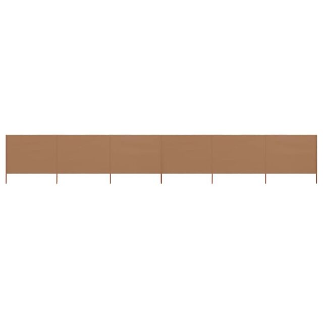 Berkfield Home 6-panel Wind Screen Fabric 800x160 cm Taupe in Beige - image 1