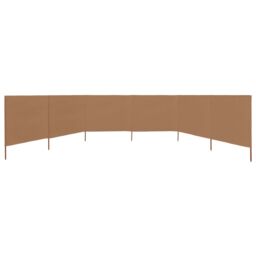 Berkfield Home 6-panel Wind Screen Fabric 800x160 cm Taupe in Beige - thumbnail 3