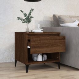 Berkfield Home Side Table Brown Oak 50x46x50 cm Engineered Wood - Size: 50 x 46 x 50 cm - thumbnail 3