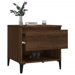 Berkfield Home Side Table Brown Oak 50x46x50 cm Engineered Wood - Size: 50 x 46 x 50 cm - thumbnail 5