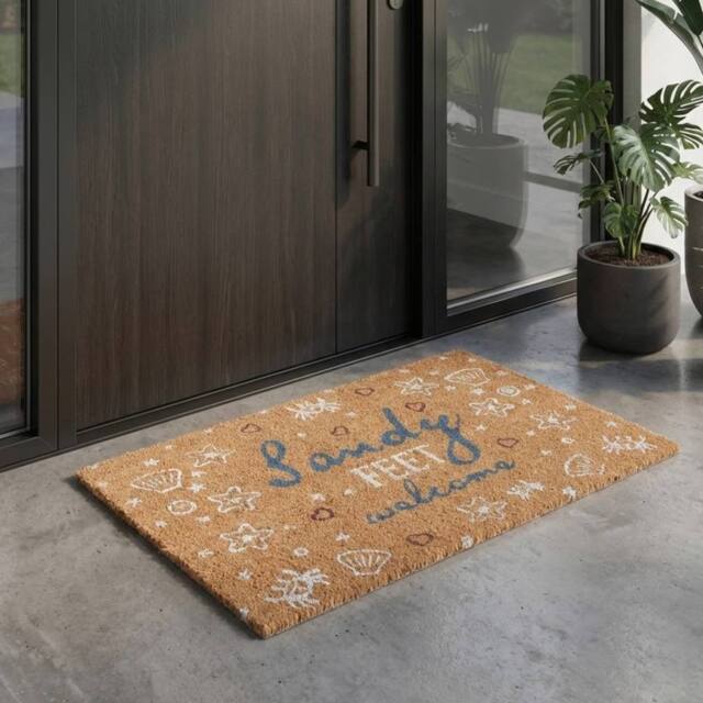 Garden Greatness Sandy Feet Welcome Coir Doormat - Size: 45 cm x 75 cm - image 1
