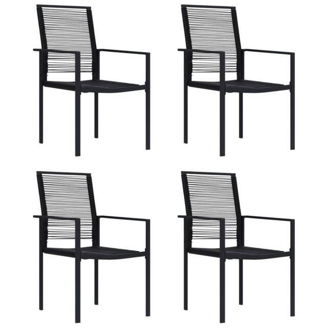 Berkfield Home Garden Chairs 4 pcs PVC Rattan Black - image 1