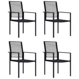Berkfield Home Garden Chairs 4 pcs PVC Rattan Black - thumbnail 1