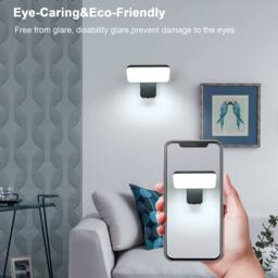 Pheashine Black Adjustable LED Outdoor Wall Light, 16W 6000K Cool White, 20cm - thumbnail 5