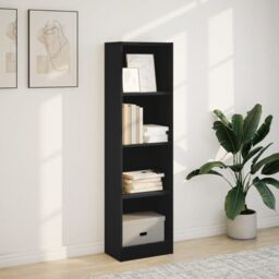Berkfield Home Bookcase Black 40x24x143 cm Engineered Wood - Size: 40 x 24 x 143 cm - thumbnail 3