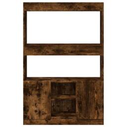 Berkfield Home Highboard¬†Smoked Oak 92x33x140 cm Engineered Wood in Brown - Size: 92 x 33 x 140 cm - thumbnail 5