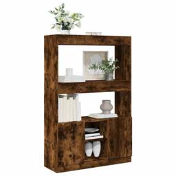 Berkfield Home Highboard¬†Smoked Oak 92x33x140 cm Engineered Wood in Brown - Size: 92 x 33 x 140 cm - thumbnail 4
