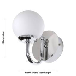 EONLION 2Modern Chrome Globe LED Bathroom Wall Lights IP44 Low Energy Lighting in White - thumbnail 2