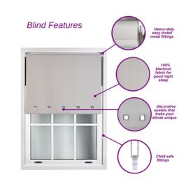 Furnished Lime Green Blackout Roller Blind with Chrome Square Eyelets & Metal Fittings - Size: 175 cm width x 165 cm drop - thumbnail 2