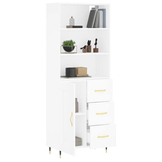 Berkfield Home Highboard White 69.5x34x180 cm Engineered Wood - image 1