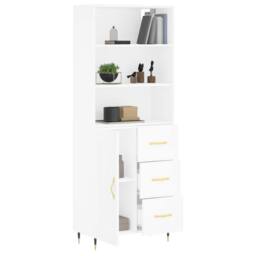 Berkfield Home Highboard White 69.5x34x180 cm Engineered Wood - thumbnail 1