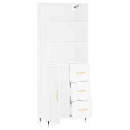 Berkfield Home Highboard White 69.5x34x180 cm Engineered Wood - thumbnail 4