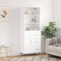 Berkfield Home Highboard White 69.5x34x180 cm Engineered Wood - thumbnail 2