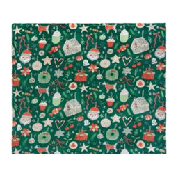Furn Festive Trees Fleece Throw in Emerald - Size: 140 cm x 180 cm - thumbnail 3